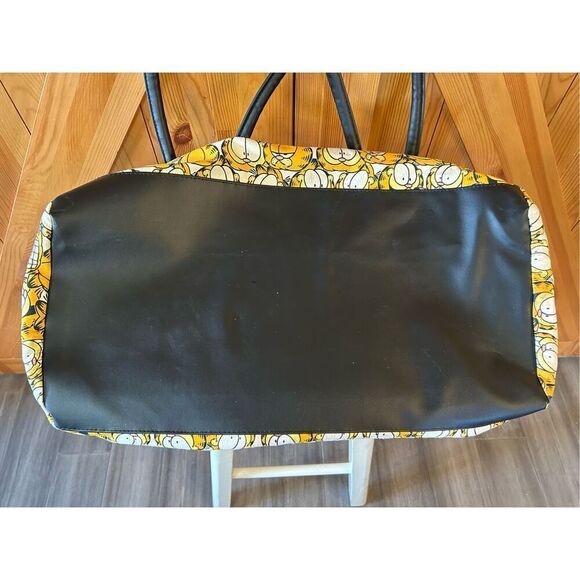 Garfield Faces Shoulder Strap Vintage Tote Bag Zipper Duffel Purse - Picture 8 of 12
